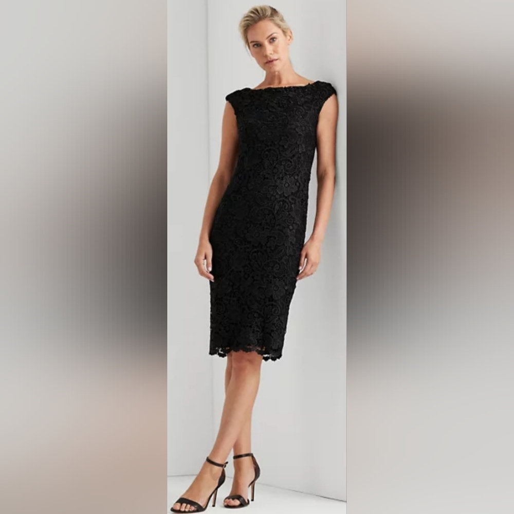 Ralph Lauren Lace Cap-Sleeve Dress